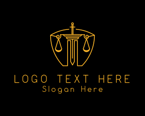 Notary - Sword Justice Scale logo design