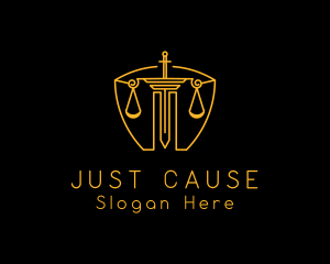 Justice - Sword Justice Scale logo design