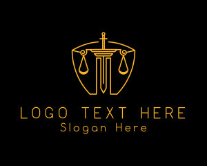 Courthouse - Sword Justice Scale logo design