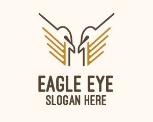 Eagle Wings Line Art logo design