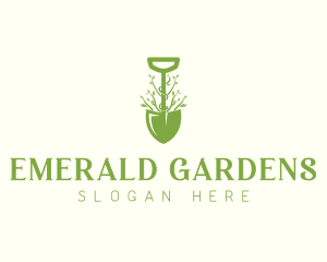 Shovel Landscaping Gardening logo design