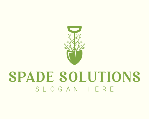 Shovel Landscaping Gardening logo design