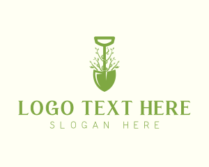 Shovel Landscaping Gardening Logo