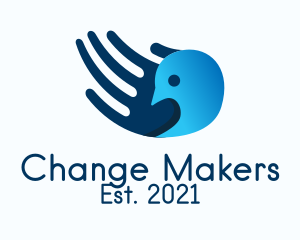Activism - Blue Hand Bird logo design