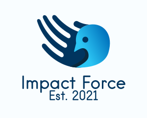 Activism - Blue Hand Bird logo design