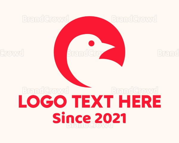 Round Sparrow Bird Logo