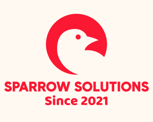 Round Sparrow Bird logo design