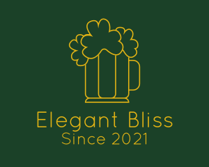Draught Beer - Clover Beer Pub logo design
