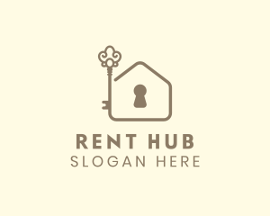 Rent - Keyhole House Builder logo design