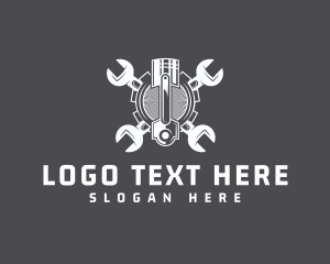 Workshop - Gear Industrial Piston logo design