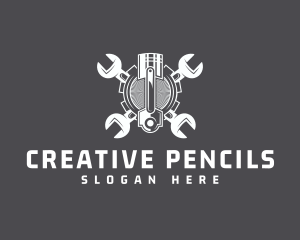 Gear Industrial Piston logo design