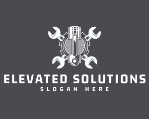 Gear Industrial Piston logo design