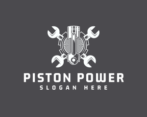 Piston - Gear Industrial Piston logo design