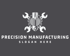 Manufacturing - Gear Industrial Piston logo design