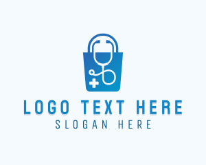 Shopping Bag - Medical Pharmacy Stethoscope logo design