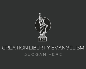 Minimal Statue of Liberty logo design