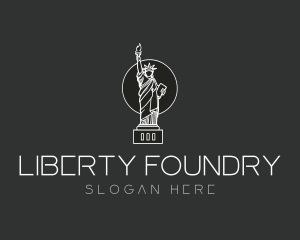 Minimal Statue of Liberty logo design