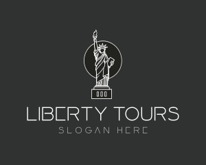 Minimal Statue of Liberty logo design