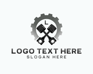 Gear - Piston Gear Mechanic logo design
