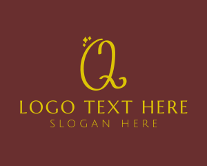Beauty Salon - Gold Sparkle Letter Q logo design