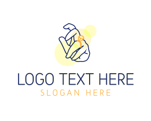 Lineart - Diamond Ring Finger logo design