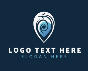 Travel Blogger - Airplane Location Pin logo design