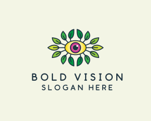 Organic Eye Leaf logo design