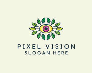 Organic Eye Leaf logo design