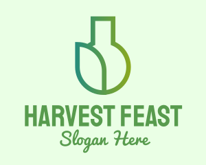 Organic Leaf Flask logo design