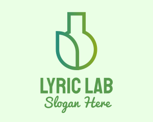 Organic Leaf Flask logo design