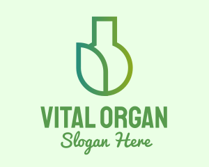 Organic Leaf Flask logo design