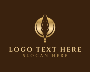 Calligrapher - Luxury Quill Pen logo design