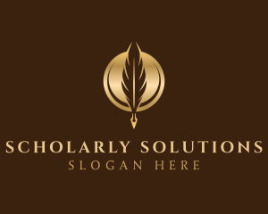 Scholar - Luxury Quill Pen logo design