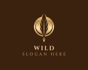 Copywriter - Luxury Quill Pen logo design