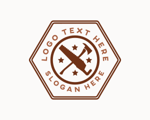 Craftsman - Axe Saw Wood Cutter logo design