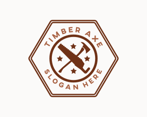 Axe Saw Wood Cutter  logo design