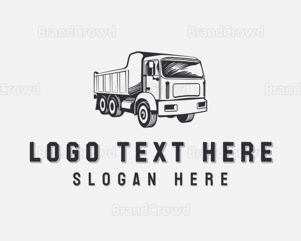 Vintage Dump Truck Logistics Logo