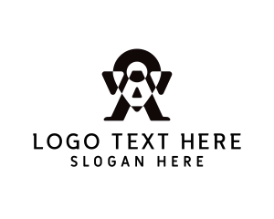 Location - Pin Location Letter A logo design