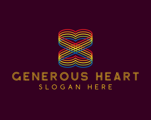 Rainbow Heart Love logo design