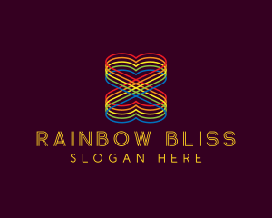 Rainbow Heart Love logo design