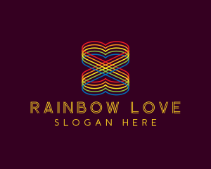 Rainbow Heart Love logo design