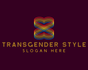 Transgender - Rainbow Heart Love logo design