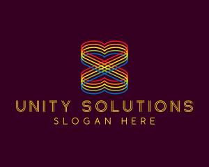 Diversity - Rainbow Heart Love logo design