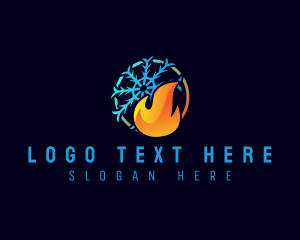 Industrial - Fire Snow HVAC logo design