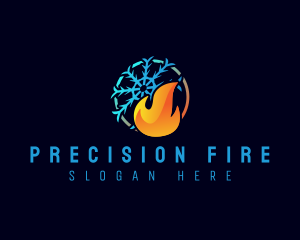 Fire Snow HVAC logo design