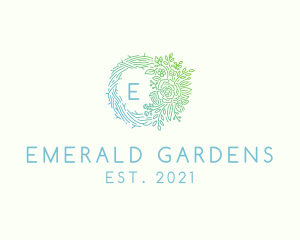 Garden Floral Outline  logo design