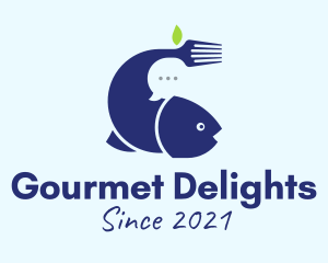 Seafood Restaurant Chat Delivery logo design