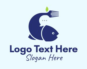 Seafood Restaurant Chat Delivery Logo