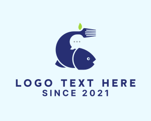 Marine - Seafood Restaurant Chat Delivery logo design