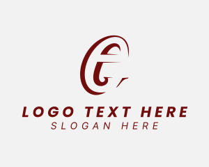 Shade Of Red - Negative Space Letter E logo design